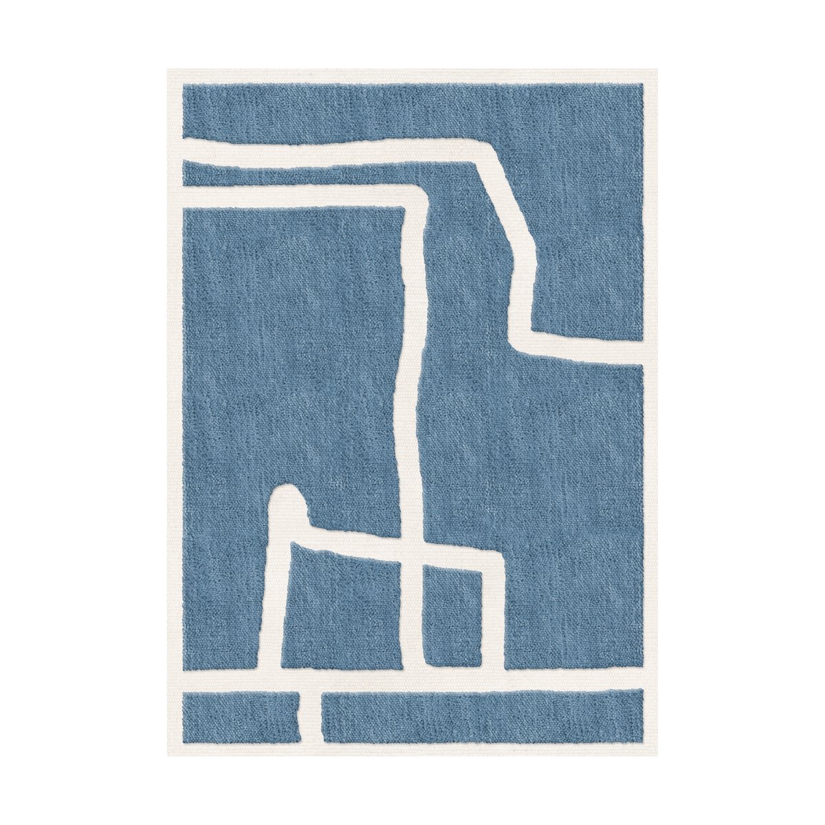 Layered Gotland Klint wool rug Cornflower blue 180x270 cm