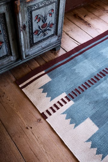 Röllakan Iris wool carpet 180x270 cm - Petrol - Layered