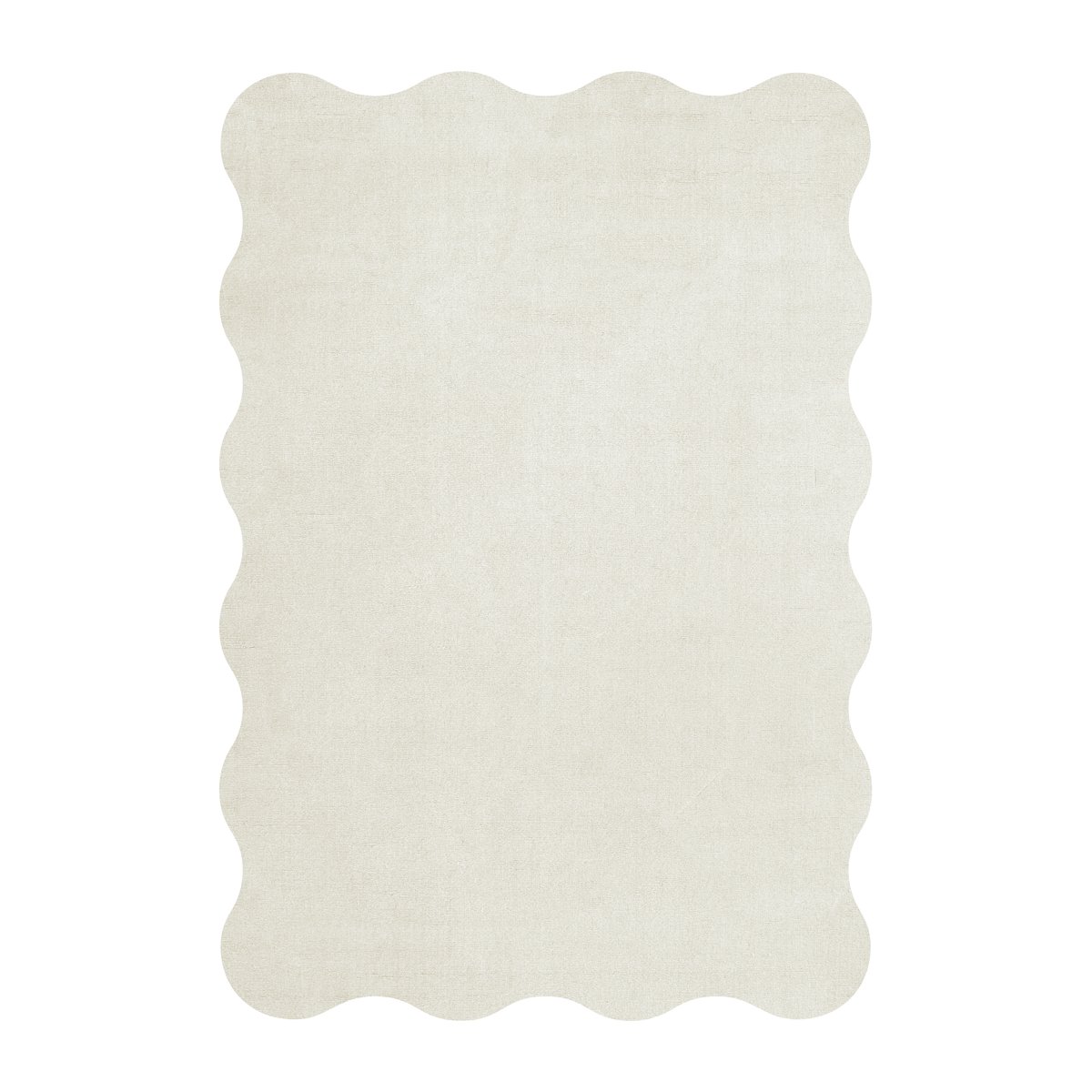 Layered Scallop wool carpet 160x230 cm Bone white