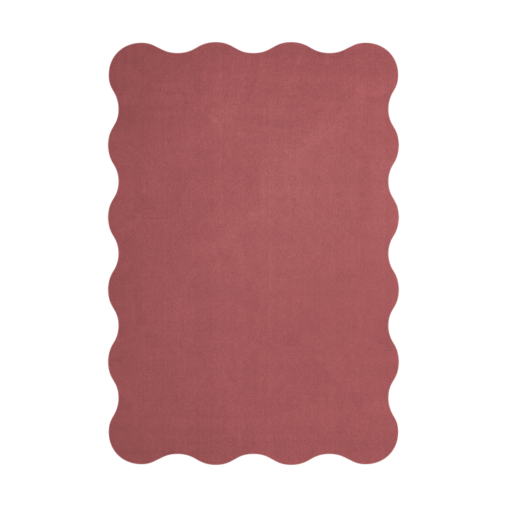 Scallop wool carpet 180x270 cm - Rosewood red - Layered