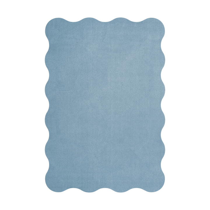 Scallop wool carpet 180x270 cm - Soft blue - Layered