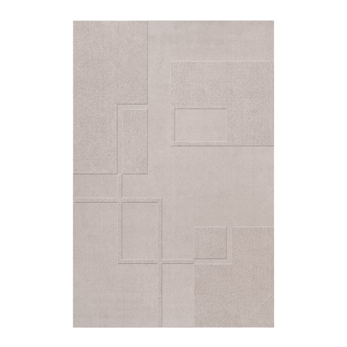 Layered Swedish Grace oatmeal wool rug 180x270 cm