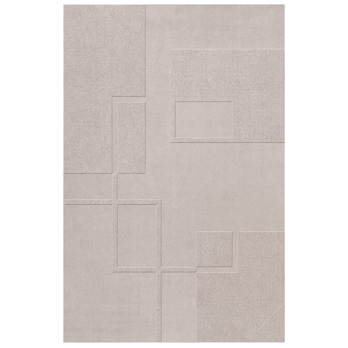 Layered Swedish Grace oatmeal wool rug 250x350 cm