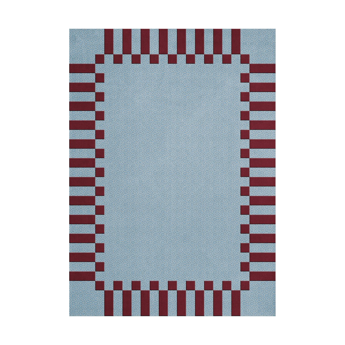 Layered Teklan frame wool rug Mulberry sky, 140x200 cm