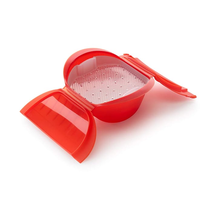 Lékué deep steamer micro tray 3-4 servings., Red Lékué