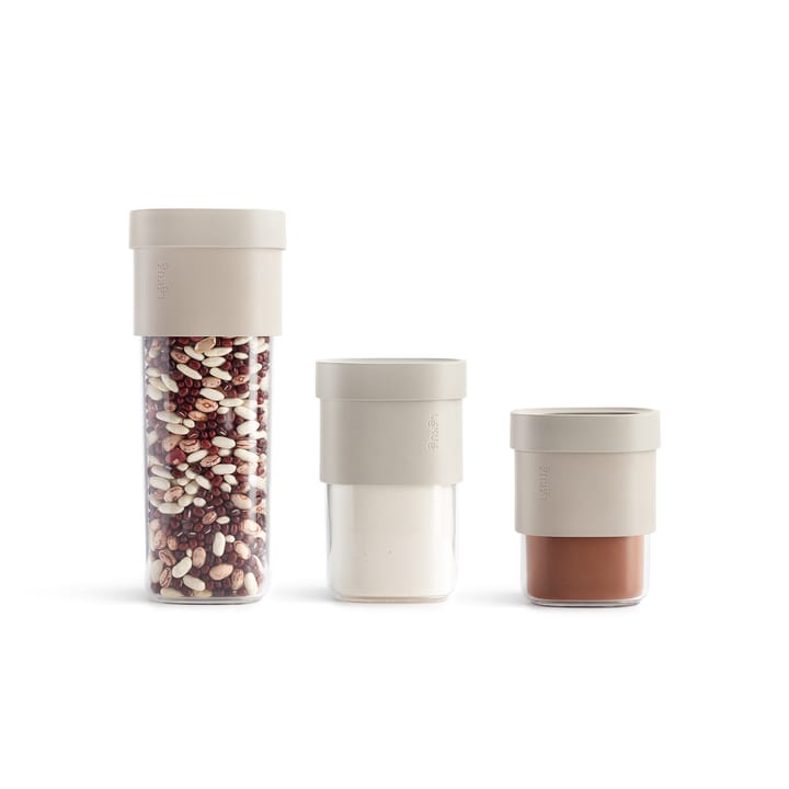 Lékué flip storage jar 5 pieces - Beige - Lékué