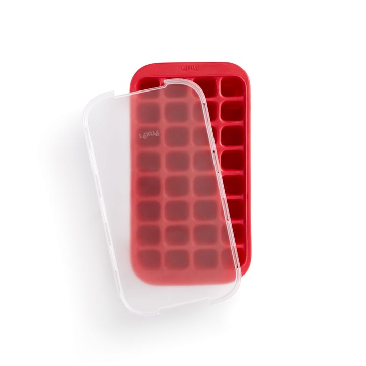 Lékué ice cube mold silicone with lid - Red - Lékué