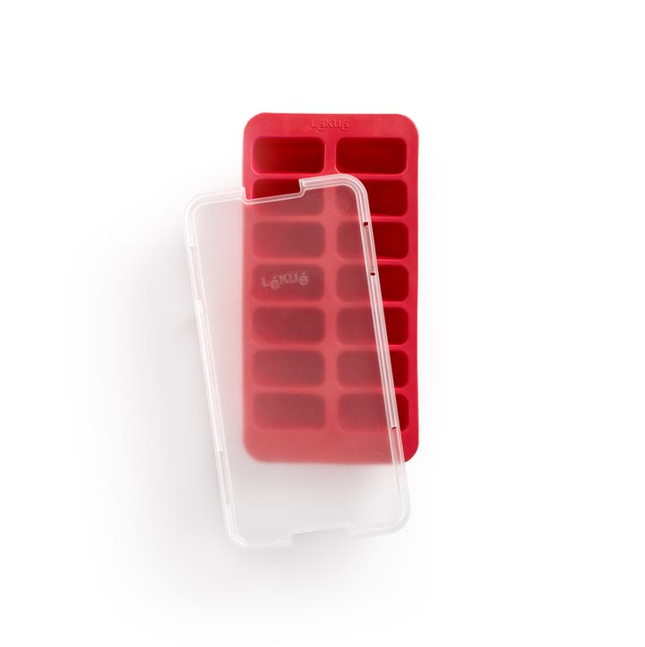 Lékué rectangular ice cube tray with lid, Red Lékué