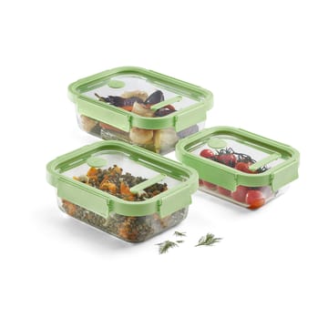 Lékué rectangular lunchbox glass 0.64 L - Green - Lékué