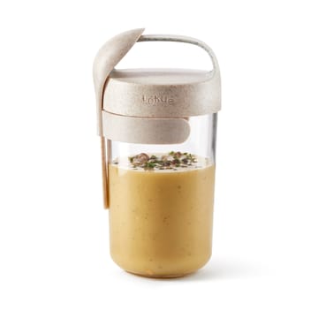 Lékué To Go jar organic with spoon beige - 0.4 L - Lékué