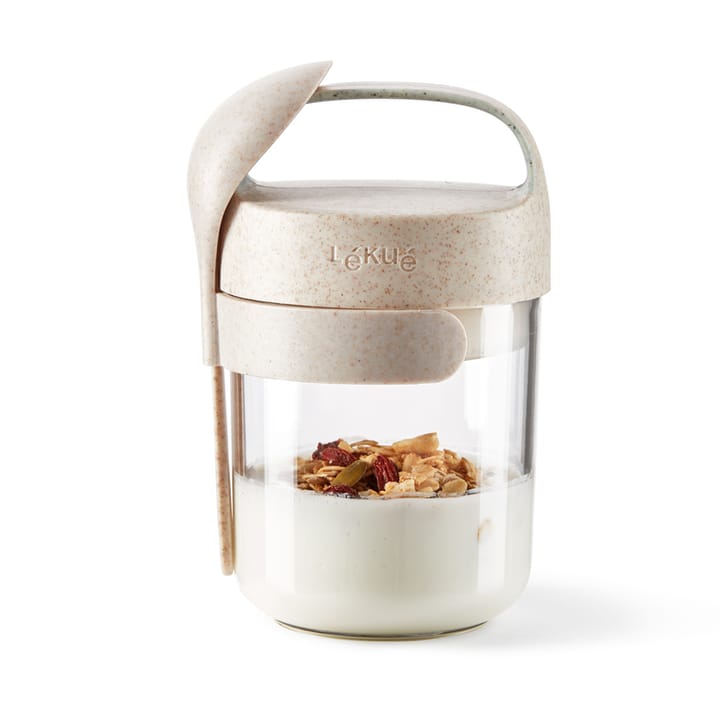 Lékué To Go jar organic with spoon beige, 0.6 L Lékué