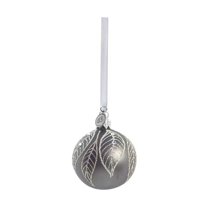 Cadelia Christmas bauble Ø6 cm - Dark grey, leaf - Lene Bjerre