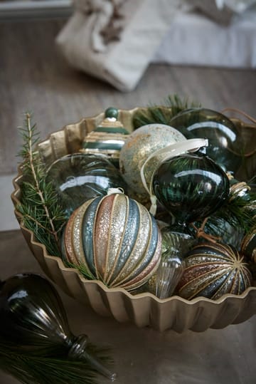 Clearena Christmas bauble Ø10 cm - Dusty green-gold - Lene Bjerre