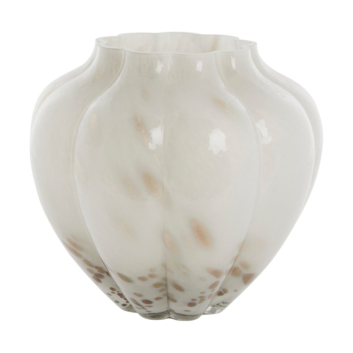 Lene Bjerre Mara vase 24.5x24.5 cm Off white-light gold