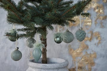 Norille Christmas bauble Ø11 cm - Dusty green, ribbed - Lene Bjerre