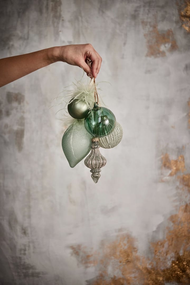 Norille Christmas bauble Ø9 cm - Dusty green ribbed - Lene Bjerre