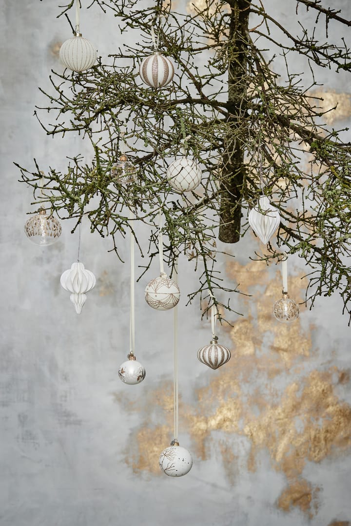 Sella Christmas bauble Ø8 cm, off white Lene Bjerre