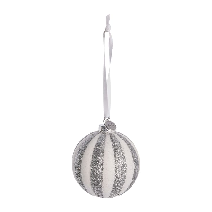 Selvie bauble Ø8 cm - white-silver - Lene Bjerre