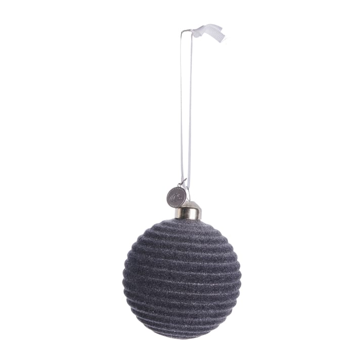 Velvitie bauble ruffles Ø8 cm - dark grey - Lene Bjerre