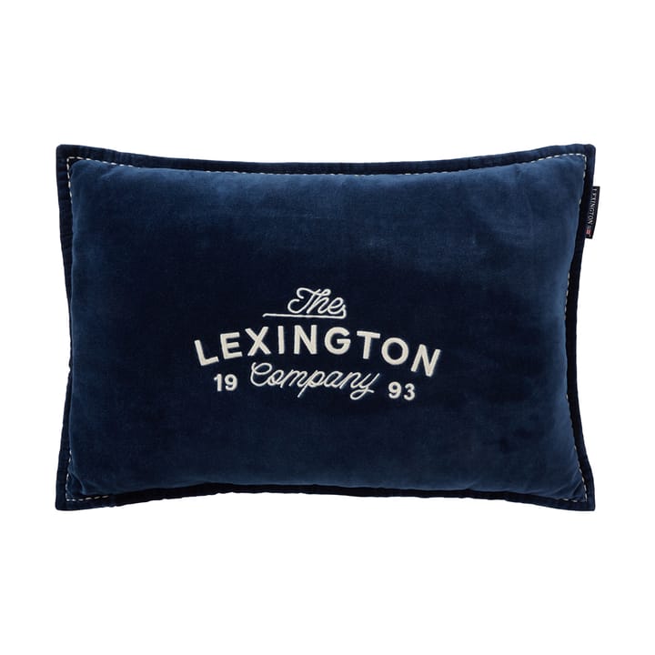 1993 Logo Organic Cotton Velvet cushion 40x60 cm, Denim blue Lexington