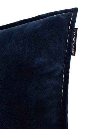 1993 Logo Organic Cotton Velvet cushion 40x60 cm - Denim blue - Lexington