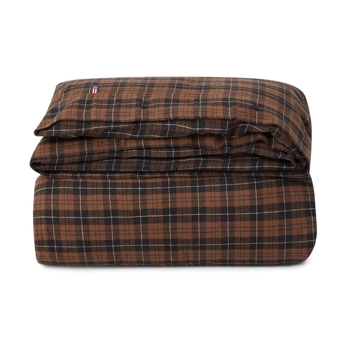 Lexington Checked Cotton Flannel duvet cover 150x210 cm Brown-dark grey