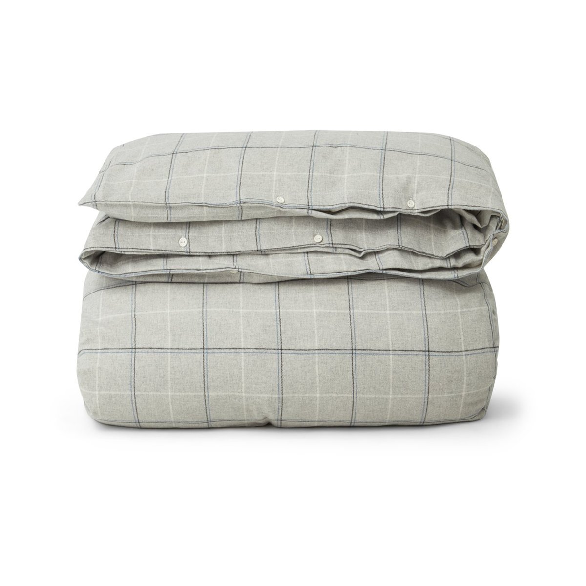 Lexington Checked Cotton Flannel duvet cover 150x210 cm Light grey-dove