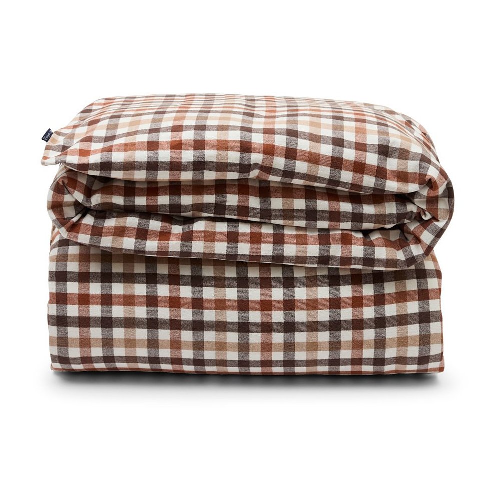 Lexington Checked Cotton Flannel duvet cover 150x210 cm Rust brown-white