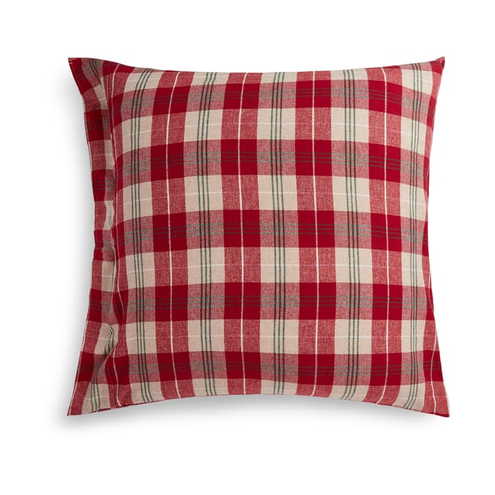 Checked cotton flannel pillowcase 50x60 cm., Red-beige-green-white Lexington