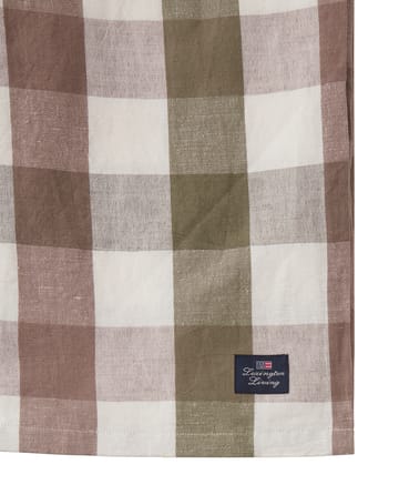 Checked Cotton Linen tablecloth 150x250 cm - Olive - Lexington