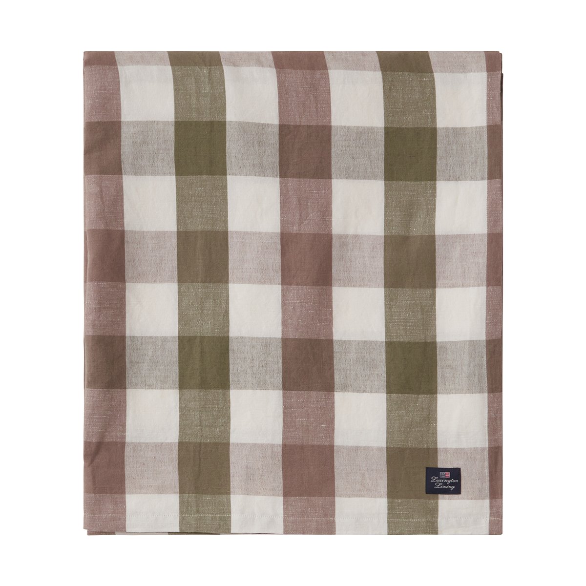 Lexington Checked Cotton Linen tablecloth 150x350 cm Olive