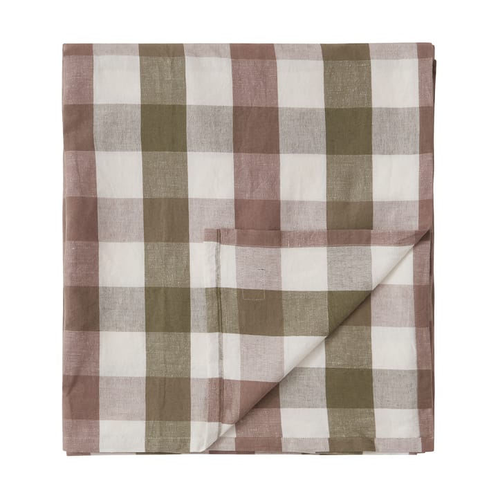 Checked Cotton Linen Tablecloth 180x180 cm, Olive Lexington