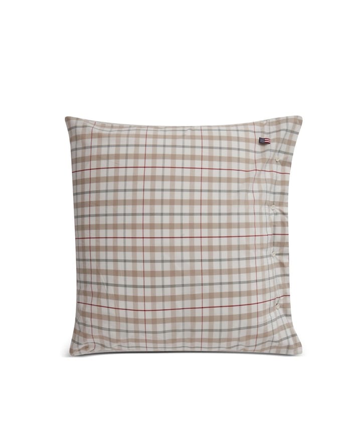 Checked cotton pillowcase Poplin 65x65 cm - White - Lexington