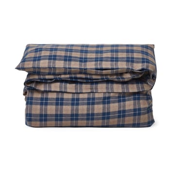 Checked Flannel bedding set 150x210 cm - Denim blue-beige - Lexington