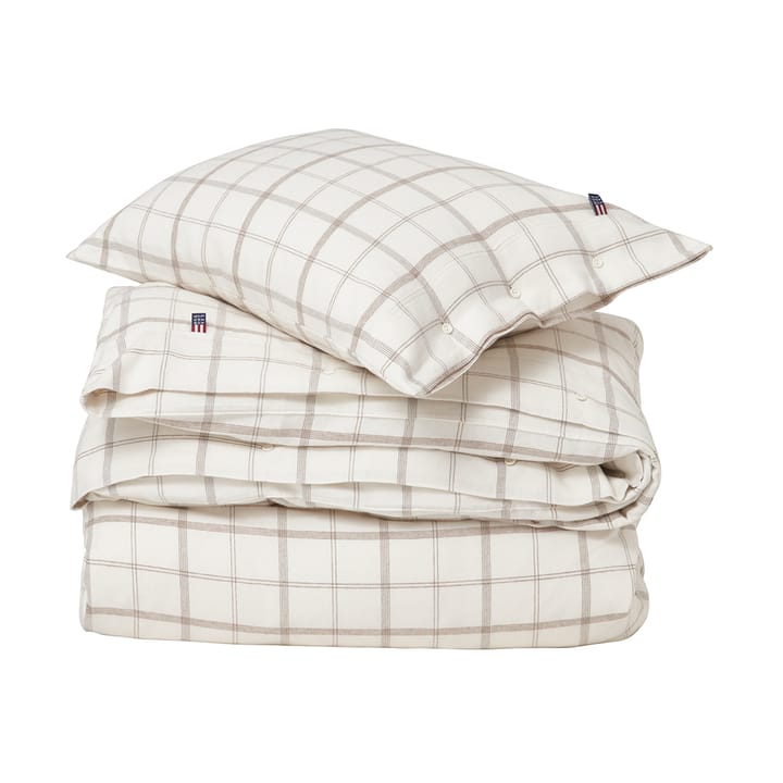 Checked Flannel bedding set 150x210 cm, White-brown Lexington