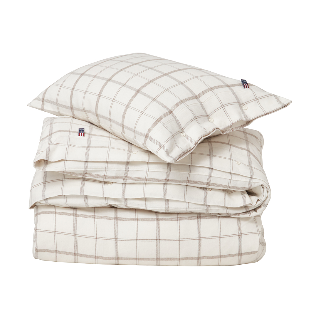 Lexington Checked Flannel bedding set 150x210 cm White-brown