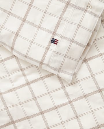 Checked Flannel bedding set 150x210 cm - White-brown - Lexington