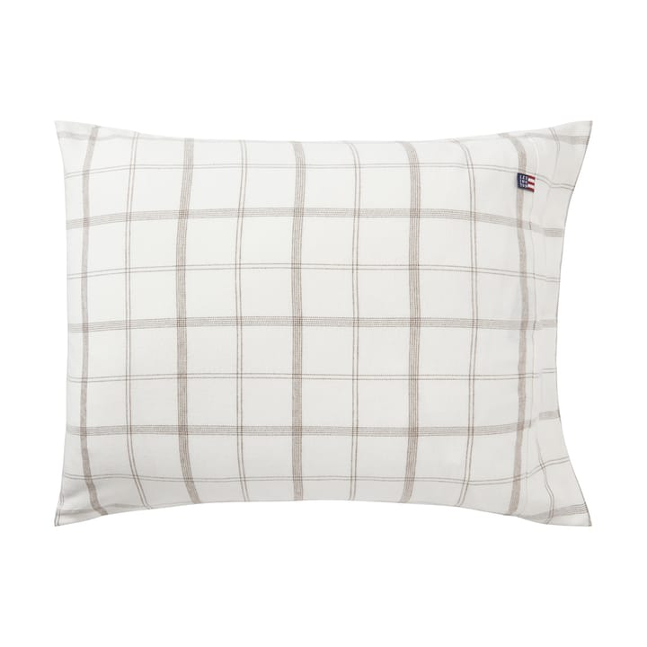 Checked Flannel pillowcase 50x60 cm, White-brown Lexington