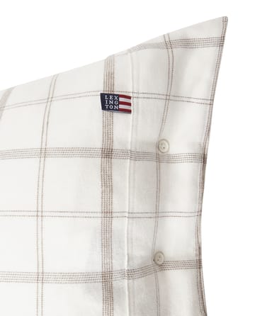 Checked Flannel pillowcase 50x60 cm - White-brown - Lexington