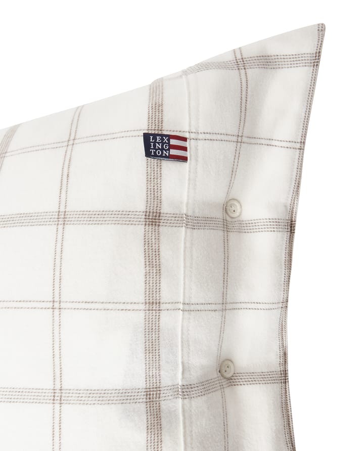 Checked Flannel pillowcase 50x60 cm, White-brown Lexington