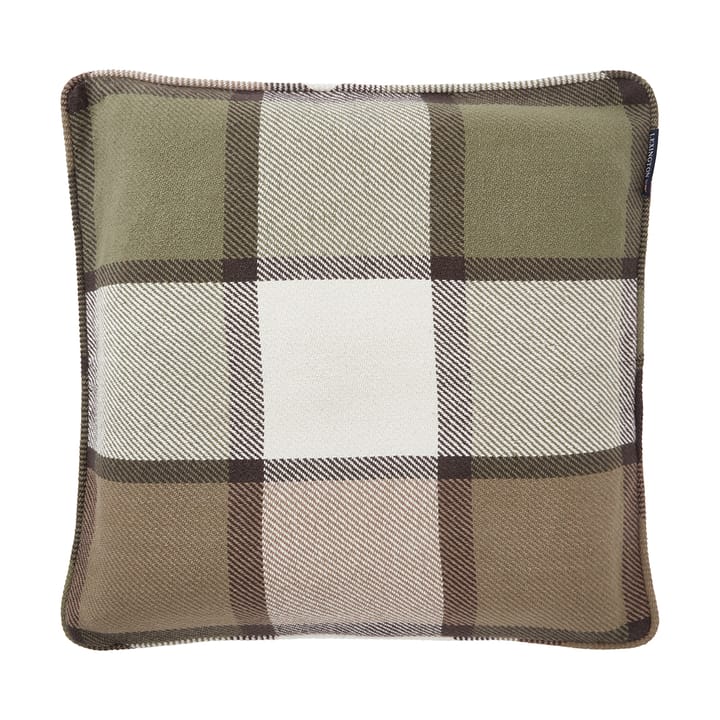 Checked heavy twill cushion cover 50x50 cm, Olive Lexington