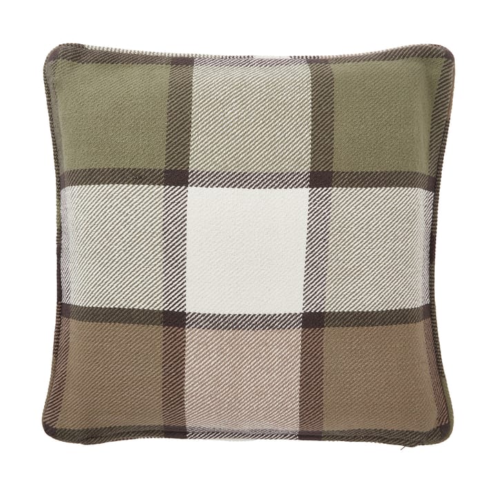 Checked heavy twill cushion cover 50x50 cm, Olive Lexington