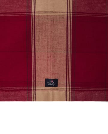 Checked linen-cotton runner 50x350 cm - Red-beige - Lexington