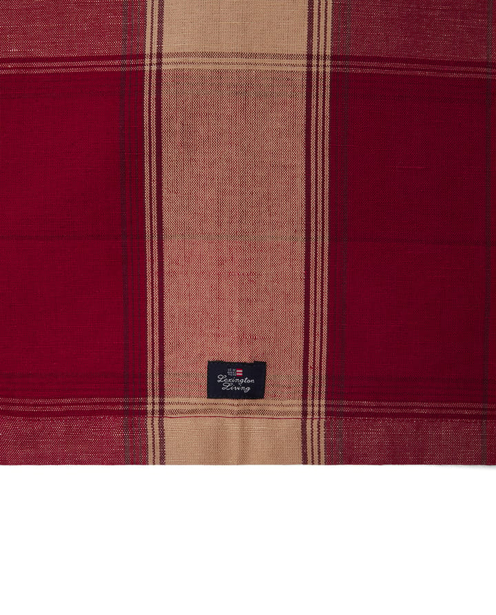 Checked linen-cotton runner 50x350 cm, Red-beige Lexington