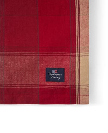 Checked linen-cotton tablecloth 150x250 cm - Red-beige - Lexington