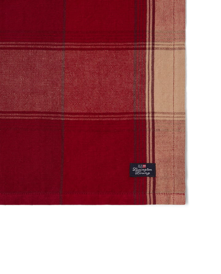 Checked linen-cotton tablecloth napkin 50x50 cm, Red-beige Lexington