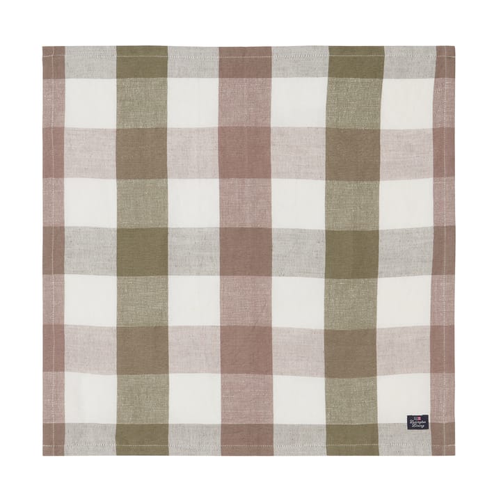 Checked Linen/Cotton fabric napkin 50x50 cm, Olive Lexington