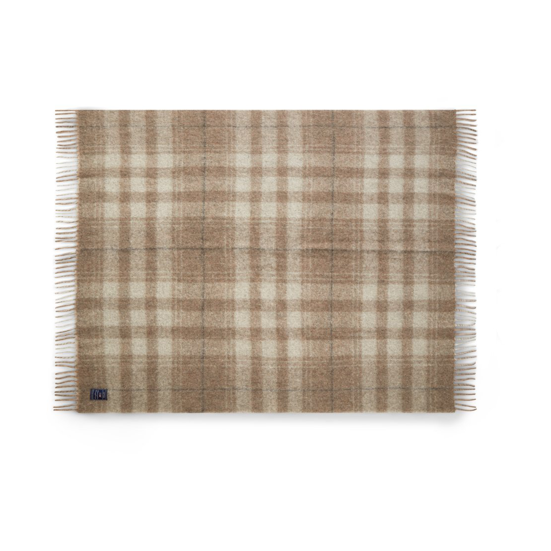 Lexington Checked Mohair Mix blanket 130x170 cm Beige-white-grey