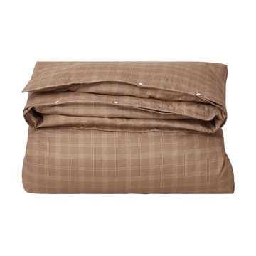 Checked Pin Point Oxford bed set 220x220 cm - Brown - Lexington