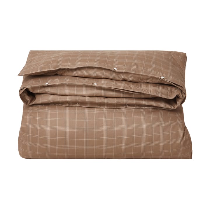 Checked Pin Point Oxford bed set 220x220 cm, Brown Lexington